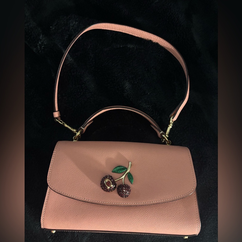 Pink leather Coach Shoulder bag with Cherry
